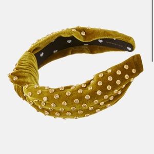 NWT Lele Sadoughi Velvet Crystal Headband - Chartreuse